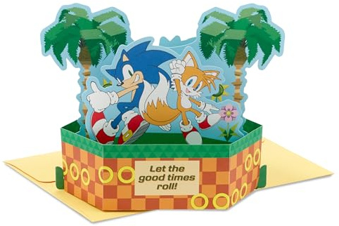 Hallmark Paper Wonder Sonic the Hedgehog Pop Up Card (Let the Good Times Roll) for Birthdays, Graduation, Congratulations