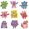 9 Stück BüGelflicken Kinder Kleines Monster Flicken Zum AufbüGeln Tshirt BüGelbilder StickaufnäHer BüGelflicken Kinder Knie Zum Abdecken Von Rissen Oder LöChern