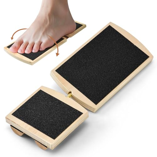 YAOZUP Planche d'équilibre à Une Jambe, Entraîneur de Cheville en Bois, Balance Board Cheville, Planche d'équilibre de Cheville pour l'étirement de la Cheville, Correction de la Posture