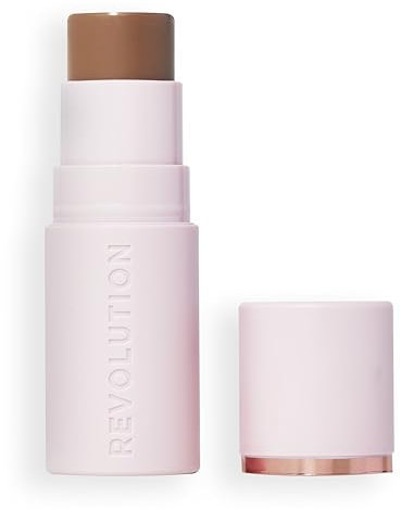 Revolution Skin Silk Bronzer Stick - Aufbauende Farbe für Wangen, Augen und Lippen - Creme-zu-Puder-Formel - Vegan & Cruelty-Free - Medium Sunset - 4,5 g