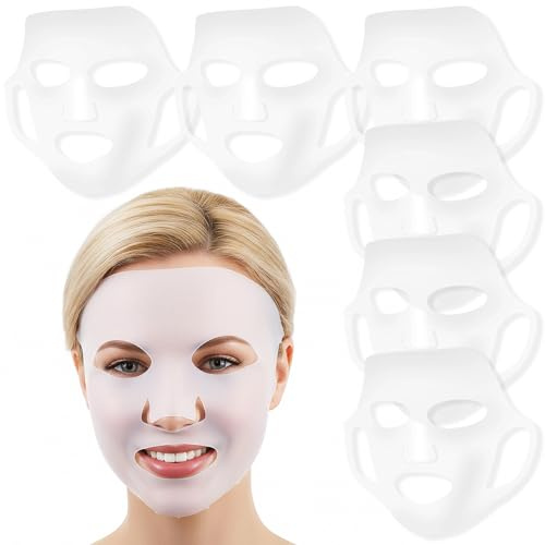 Guduling 6 mascarillas faciales de silicona, reutilizables, mascarillas faciales de silicona, mascarillas faciales, máscara de silicona para spa hidratante resistente al agua