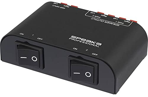 SpeaKa Professional 2 Port Lautsprecher-Umschalter Klemmanschluss Metallgehäuse Schwarz