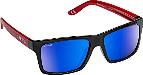 Cressi BAHIA SUNGLASSES FLOATING BLACK/RED/BLUE MIRRORED LENSES