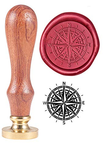 PandaHall Compass Wax Seal Stamp Vintage Retro Siegelstempel zur Verschönerung von Umschlägen, Partyeinladung, Weinverpackungen, Geschenkverpackung, Grußkarte