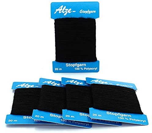 Trimz Darning Wool, Black, 20m