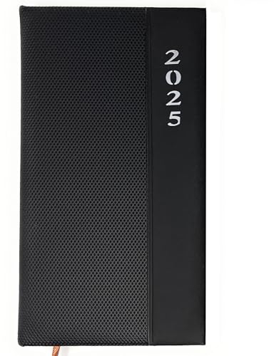 Taschenkalender 2026 A6 + Lang - Softtouch Oberfläche, 1 Woche 2 Seiten | Kompakter DIN A6 Kalender in Lang (10,5 x 17,8 cm) | Buchkalender 2026 a6 (Schwarz)