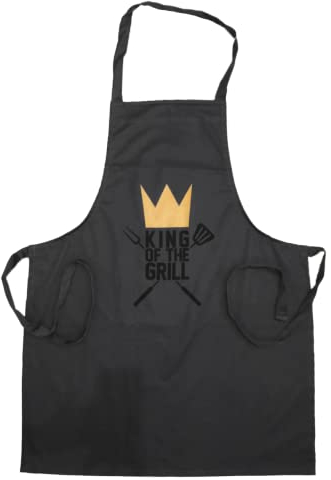 VertriebsArena GmbH Grillschürze Kochschürze aus 100 % Baumwolle ** King of the Grill ** in 70 x 90 cm