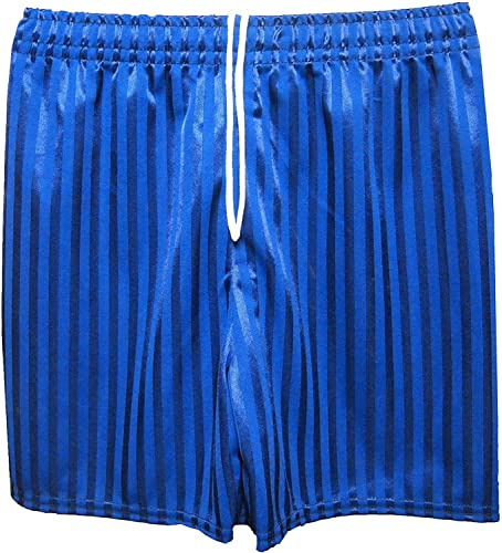 RASH ACCESSORIES Boys Girls Kids Unisex Summer Striped PE Shorts with Drawstring Used Indoor Outdoor Sports Gym Cycling Football 7-8 Years (Royal Blue)
