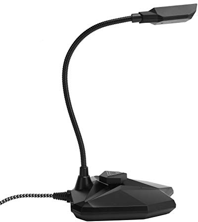 Svanhalsmikrofon, Kondensatormikrofon, Trådbunden Datormikrofon med RGB-indikator Livechattmikrofon för / 8/7 / Vista. (Svart)
