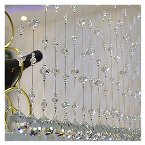 Cortina Cuentas, Cortina De Puerta 1 m con cuentas colgando, Divisor de Sala de Cuerda y Cristal