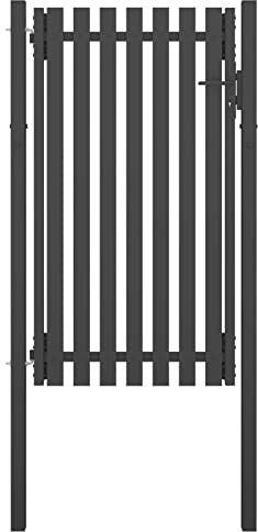 Sufrk - Portal de valla para jardín, acero 1 x 2,25 m, color antracita, barrera de jardín exterior, barrera de jardín, puerta de malla