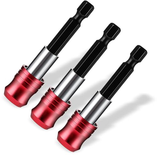 PEOVLVN Drill Bit Extension, 3 Pcs Drill Extension Bit Holder 60mm/2.4 Long Drill Bit Extender 1/4 Inch Hex Bit Holder Impact Extension Set for Screwdriver Drill Impact Driver