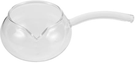 Zerodeko Brocca Per Tè Gong Fu in Vetro Resistente Alle Alte Temperature Manico Laterale Lungo Accessorio Per Cerimonia Del Tè Versamento Sicuro e Comodo