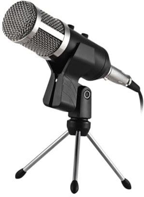 JEWEDECO Micrófono De Condensador Webcast y Podcast Duradero Función Eco Soporte Rack