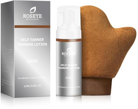 Autoabbronzante Express per il Corpo - Colorito Scuro e Intenso con Glicerina Idratante | Effetto Naturale e Sano, 120 ml (Tono Scuro)