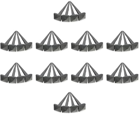 Set di 40 chiodi tradizionali forgiati a mano (1 kg) di chiodi in ferro da 7,6 cm con testa quadrata rustica nera – Chiodi decorativi da parete di alta qualità