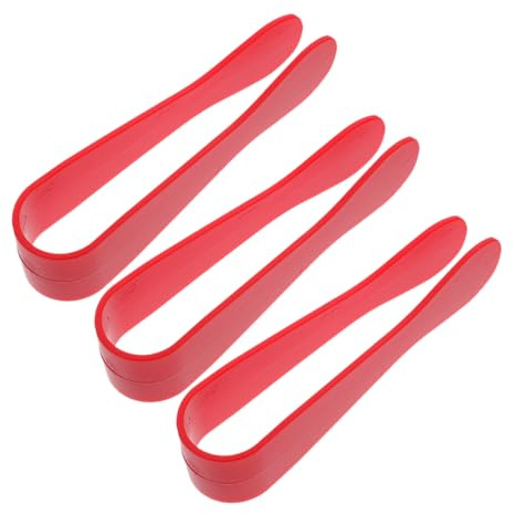 WOONEKY 3 Pezzi Pinze per Pinze Plastica Rosse per Barbecue Simulato Giochi Creativi per Migliorare Coordinazione Mano Occhio e Motricità Fine