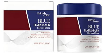 Blue Hair Color Depositing Mask, Deep Conditioner Treatment Intensely Hydrating, Refreshes Color & Tone, Hair Treatment to Revitalise and Change Hair Colour