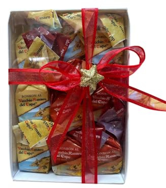 scatola idea Regalo natale 200g Cioccolatini praline Amaro del Capo e amaro del capo red assortiti