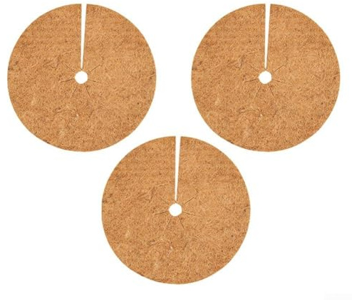 3 stycken kokosnötsbeläggningsskivor gjorda av naturlig kokosnöt för trädrot för skydd och kontroll av mulchmattor för växter (40 cm)