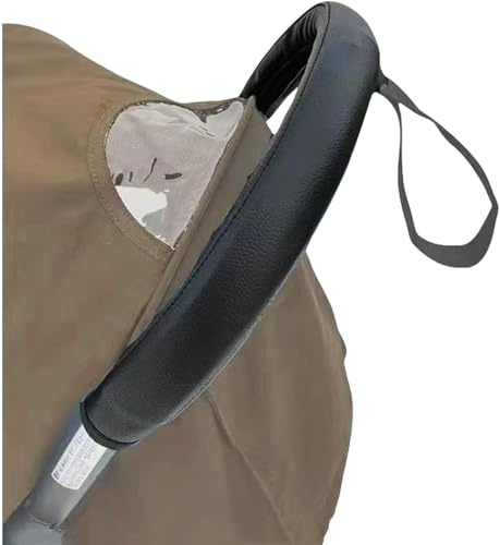 Housse en Cuir PU pour Poignée de Poussette, Housse de Protection pour Poussette, Accessoires pour Poussette Babyzen yoyo, Avec les Mains Sangles Trou