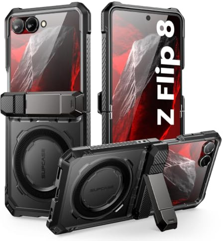 SUPCASE for Samsung Galaxy Z Flip 8 Case with Built-in Kickstand, Black