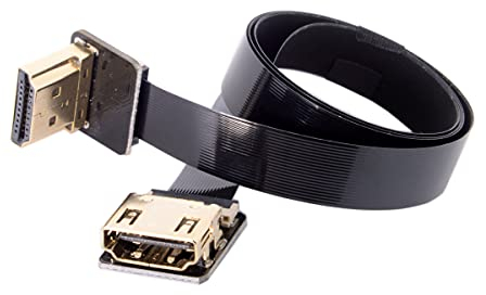 cablecc CYFPV - Cable HDMI (macho a hembra, ángulo de 90 grados, para HDTV Multicopter, fotografía aérea, 20 cm)