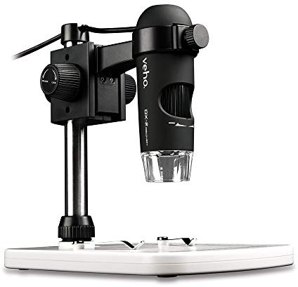 Veho Discovery DX-2 - Microscopio Digital USB de 3 MP | Ampliación x500 | Captura de Fotos | Captura de vídeo (VMS-007-DX2), Color Negro