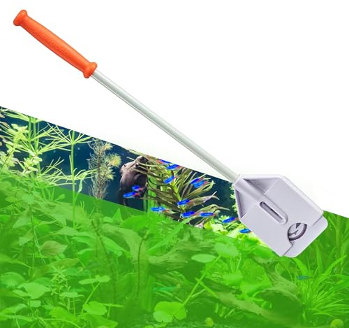 FLIPPER Platinum Nano Algae Scraper – Aquarium Glass & Acrylic Cleaner with Scrubber and Scraper 2-in-1 Design, Precision Fish Tank Cleaning Tool for Freshwater & Saltwater (12” Rigid Shaft)