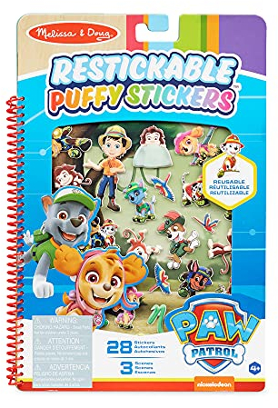 Melissa & Doug | PAW Patrol | Wiederaufklebbare, bauschige Sticker – Dschungel | 28 wiederverwendbare Sticker