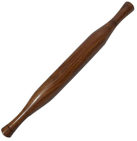 Glamified Wooden Gujarati Rolling Pin, Dark Solid Indian Chapati Rolling Pin, Dough Roller
