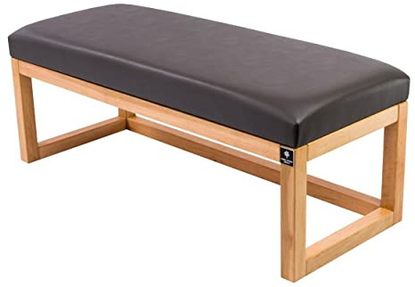 EMRA WOOD M-Deko LPG-2 Holz Sitzbank Polsterbank Breite 60cm Gestell Massivholz Erle Natur Sitzbezug Kunstleder (Dunkelgrau Florenz2528)