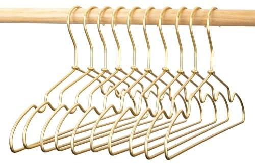 Koobay Kinder-Baby-Kleiderbügel, 32 cm, matt-goldfarben, 30 Stück, rutschfest, Anzug für beschichteten Draht, Kinder-Kleiderbügel, Schrankaufbewahrung, Einzelhandel, platzsparend, für Kleinkinder,