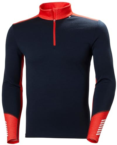 Helly Hansen Hombres Lifa Merino Midweight 1/2 Zip, Azul Marino, XL