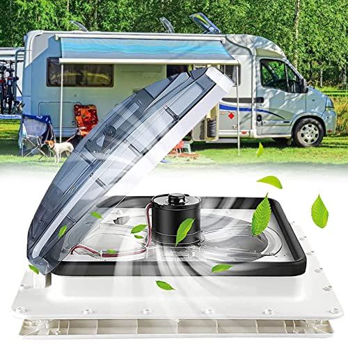 XDLYWUZIQ Wohnmobil Ventilator 36 X 36 Cm/40 X 40 cm Wohnwagen Dachfenster Abluftventilator Mit Led Licht Für Garage Küche Camper Abluft Dachfenster Für Wohnmobil Caravan,400mm