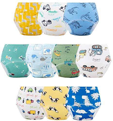 JackLoveBriefs Töpfchen-Trainingshose Baby Entzückende Tiermuster Trainingshosen Töpfchen Unterwäsche Kleinkinder 4-5 Jahre,Gr.L,Mehrfarbig,Packung mit 10