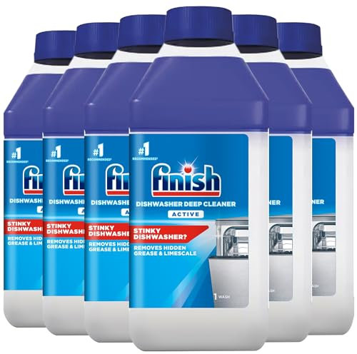Finish Dishwasher Deep Cleaner Active – Regular Scent, 6 x 250ml Bottles, Bulk Buy for Effective Dishwasher Maintenance