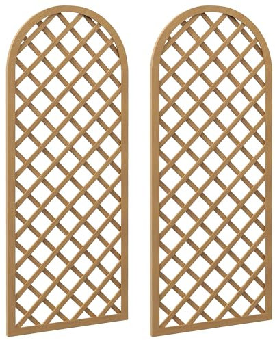 Outsunny Lot de 2 Treillis en Bois pour Le Jardin - Panneau Arc pour Plantes grimpantes - dim. Un Panneau : 60L x 150H cm
