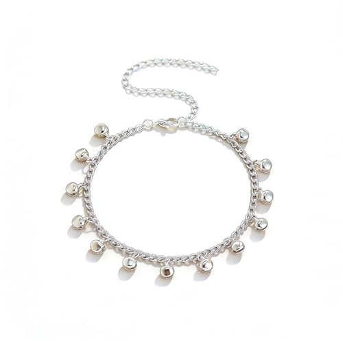Carufin Bell chaîne de pied bohème réglable Bell chaîne de pied bracelet été plage chaîne de pied femme bijoux