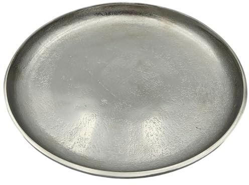 Meinposten Dekoteller Silber Metall Teller Schale Dekotablett Kerzenteller Dekoschale Ø20cm