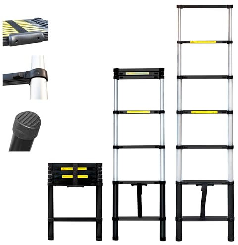 HOSTRÖM Scala telescopica 2 m, telescopico, in alluminio, pieghevole, estensibile, altezza di lavoro massima 2,9 m, standard EN131, garanzia 5 anni.