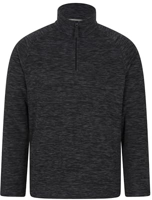 Mountain Warehouse Snowdon II Mens Fleece - Antipill Microfleece, Quick Drying Pullover - Travel Black L