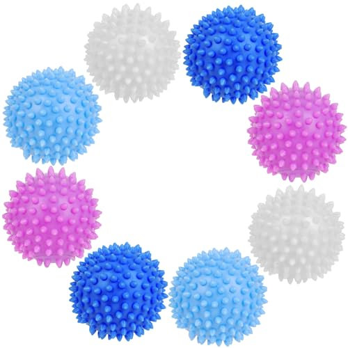 Lot de 8 boules de lavage pour machine à laver et sèche-linge – Balle de lavage réutilisable pour le linge – Boule de lavage écologique pour un nettoyage efficace des vêtements