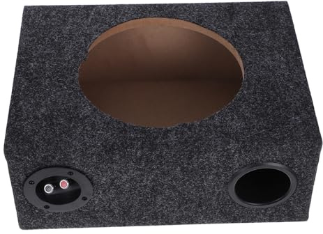 10 Inch Single Subwoofer Enclosure for Vehicle Audio, Ultra-Thin | Black Wood ABS Zinc Alloy, Plush Interior, Sturdy Frame, Seamless Interior Integration