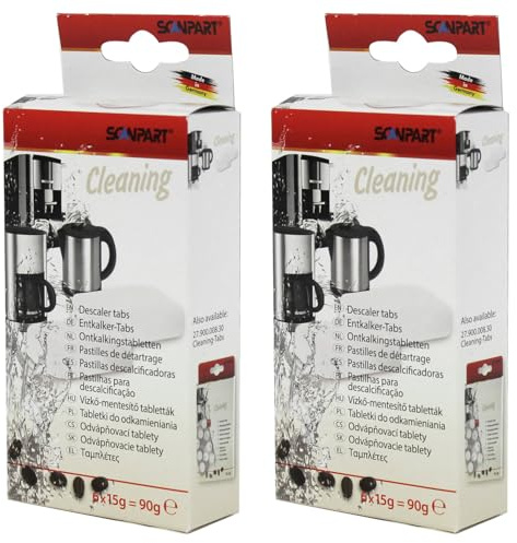 Tabletas desincrustantes para máquinas de café, 6 piezas, universales, Scanpart, 2 paquetes