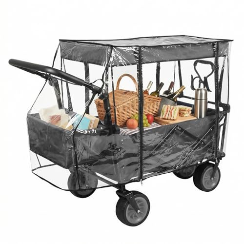 Funda universal para la lluvia, 115 x 52 x 78 cm, cubierta para la lluvia, cubierta transparente para lluvia, plegable, carrito de camping, carrito de mano, universal para niños