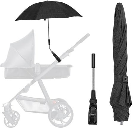 Ombrellino Passeggino Universale, Ombrellone per Passeggino, 50+ UV per Bambini e Neonati Protezione solare, Parasole Universale per carrozzina, 71 cm Diametro