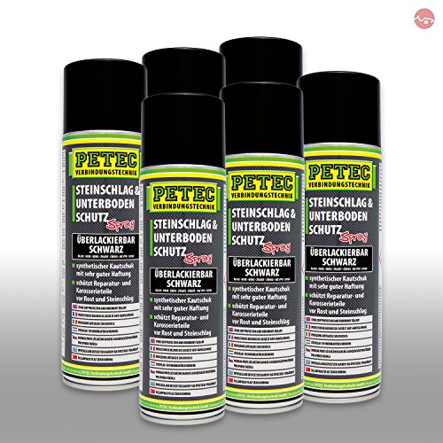 Petec_bundle 6X PETEC STEINSCHLAG und UNTERBODENSCHUTZ KAUTSCHUKBASIS SCHWARZ 500 ML 73250