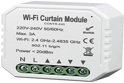 ATMOSS | Interruptor WiFi para Persianas | CONTR-045 | 220-240V | Domótica para el Hogar | Compatible con Alexa y Google Home | Pastilla de Interruptor para manejar desde las Apps Smart Life y Tuya