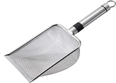 Sharplace Pelle à Litière pour Chat avec Poignée en Métal Nettoyant, Pelle à Sable Pelle à Tamis pour Chat, Animaux Domestiques, 2mmx2mm